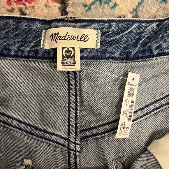 MADEWELL Curvy Superwide Leg barrel JEANS NEW NWT Sz 32 - Picture 7 of 12